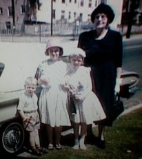 Grandma Samsel and Kids - Easter 1962 (2)
